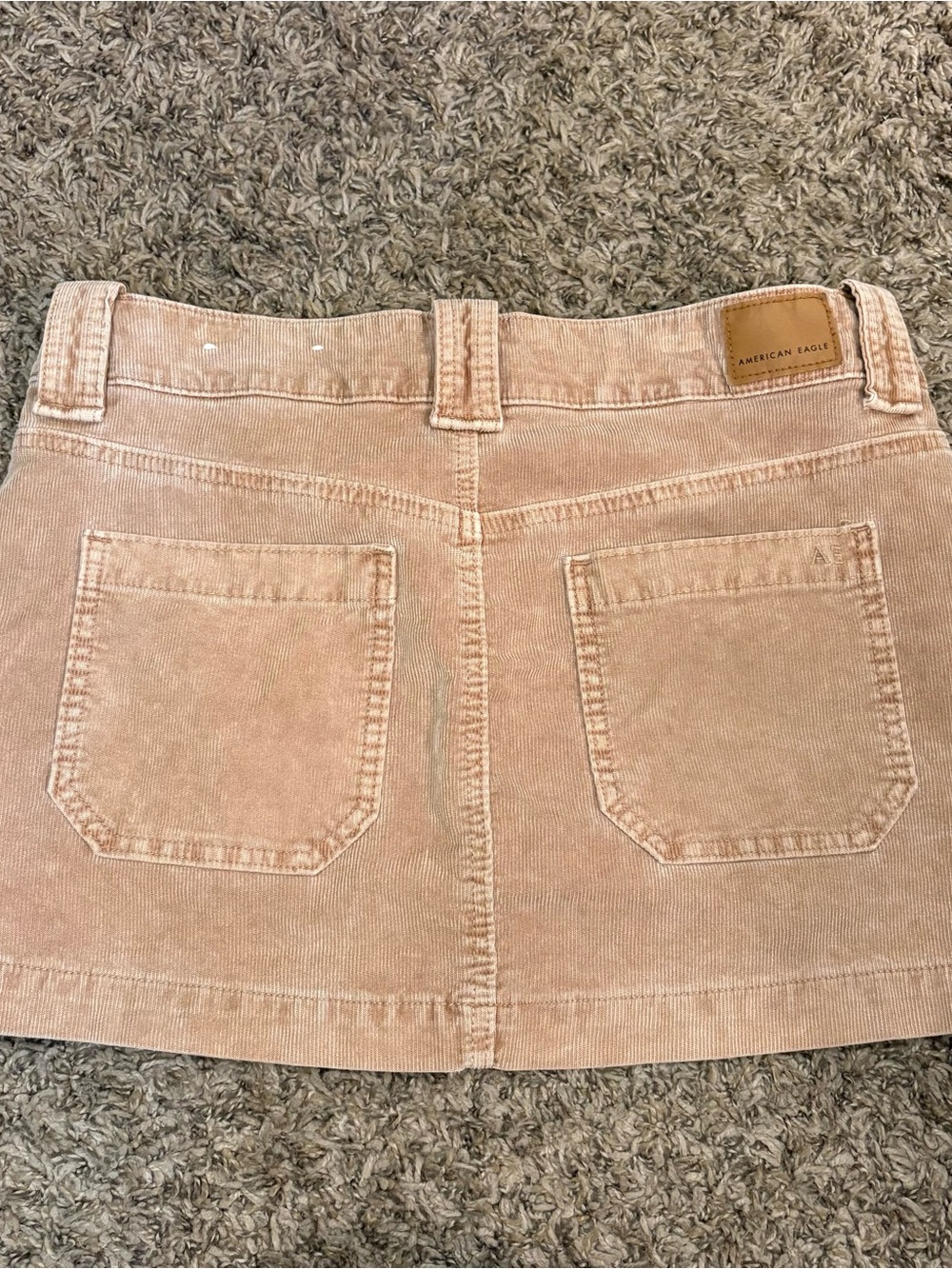 American Eagle Corduroy Mini Skirt Size 10 Brown Tan Y2K Fall - Picture 4 of 5